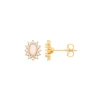Jack Murphy Jewellers Jmj Gemstone Jewellery | Jmj Gold Jewellery | 9ct Yellow Gold Pear Oval Opal & CZ Halo Stud Earrings