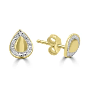 Jack Murphy Jewellers Jmj Gold Jewellery | 9ct Yellow Gold Pear Shaped Halo Diamond Stud Earrings