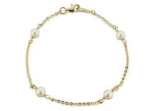 Jack Murphy Jewellers Jmj Gold Jewellery | 9ct Yellow Gold Pearl & Trace Chain Bracelet
