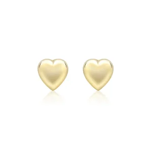 Jack Murphy Jewellers Childrens Jewellery | Jmj Gold Jewellery | 9ct Yellow Gold Puff Heart Stud Earrings