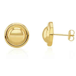 Jack Murphy Jewellers Jmj Gold Jewellery | 9ct Yellow Gold Rimmed Button Earrings