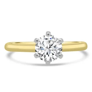 Jack Murphy Jewellers Natural Solitaire Diamond Rings | 18ct Yellow Gold Round Brilliant Solitaire Diamond Ring, 0.80ct