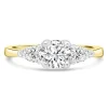 Jack Murphy Jewellers Natural Three-Stone Diamond Rings | 18ct Yellow Gold Round Brilliant & Pear Three Stone Diamond Ring, 0.80ct