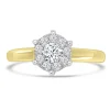 Jack Murphy Jewellers Natural Cluster Diamond Rings | Natural Halo Diamond Rings | 18ct Yellow Gold Round Illusion Solitaire Ring 0.41ct