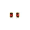 Jack Murphy Jewellers Jmj Gemstone Jewellery | Jmj Diamond Set Jewellery | 9ct Yellow Gold Rub-Over Emerald Cut Garnet Stud Earrings