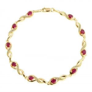 Jack Murphy Jewellers Jmj Diamond Set Jewellery | Jmj Gold Jewellery | 9ct Yellow Gold Ruby & Diamond Bracelet