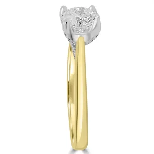 Jack Murphy Jewellers Natural Solitaire Diamond Rings | 18ct Yellow Gold Solitaire Brilliant Round & Detailed Diamond Ring, 1.10ct