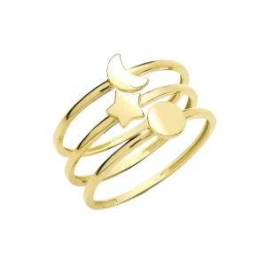 Jack Murphy Jewellers Jmj Gold Jewellery | 9ct Yellow Gold Star, Moon & Sun Triple Band Ring