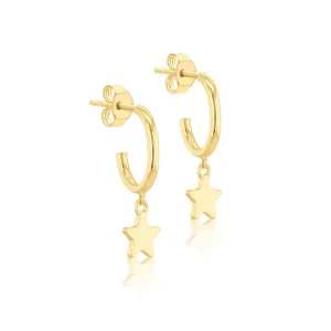 Jack Murphy Jewellers Jmj Gold Jewellery | 9ct Yellow Gold Star Pendant Open Hoops