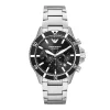 Emporio Armani Mens Emporio Armani Watches | 42mm Diver Chronographic Black Steel Watch