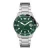 Emporio Armani Mens Emporio Armani Watches | 42mm Diver Green & Stainless Steel Watch