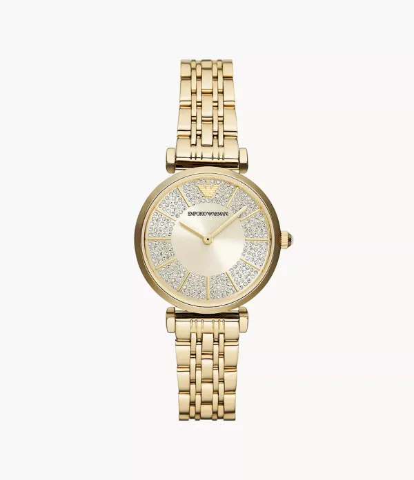 Emporio Armani Ladies Emporio Armani Watches | 32mm Ladies Gianni Gold Plated Bracelet Watch