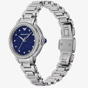 Emporio Armani Ladies Emporio Armani Watches | 32mm Ladies Mia Blue Dial Three-Hand Stainless Steel Watch