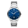 Emporio Armani Mens Emporio Armani Watches | 43mm Ruggero Blue Date Dial Stainless Steel Watch