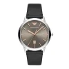 Emporio Armani Mens Emporio Armani Watches | 43mm Ruggero Grey & Rose Tone Leather Watch