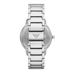 Emporio Armani Mens Emporio Armani Watches | 43mm Ruggero Blue Date Dial Stainless Steel Watch