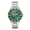 Emporio Armani Mens Emporio Armani Watches | 43mm Sea Explorer Green & Stainless Steel Watch