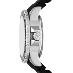 Emporio Armani Mens Emporio Armani Watches | 42mm Sea Explorer Black & Silicone Strap Watch