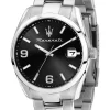 Maserati Mens Maserati Watches | 43mm Attrazione Black Dial Stainless Steel Bracelet Watch