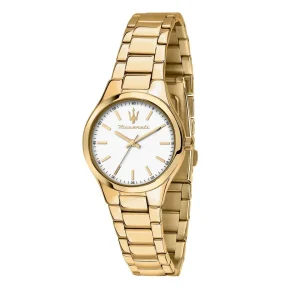 Maserati Ladies Maserati Watches | 30mm Attrazione Gold Toned PVD White Dial Watch