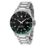 Maserati Mens Maserati Watches | 44mm Sfida Black & Green Date Window Steel Link Watch