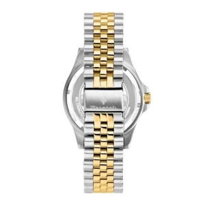 Maserati Mens Maserati Watches | 44mm Sfida Black Dial Two Tone Stainless Steel Bracelet Watch