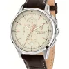 Maserati Mens Maserati Watches | 42mm Sorpasso Beige Dial Chronograph Brown Strap Watch