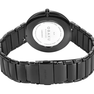 Obaku Mens Obaku Watches | Ladies Obaku Watches | 39mm KLIP - DARK Stainless Steel Link Watch