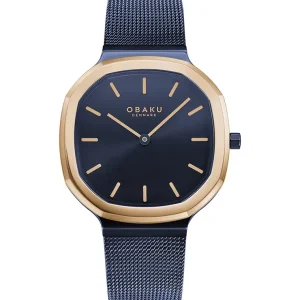 Obaku Ladies Obaku Watches | 32mm OKTANT LILLE - OCEAN Rose & Blue Tone Steel Mesh Watch