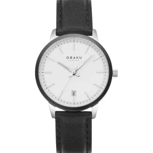 Obaku Mens Obaku Watches | Ladies Obaku Watches | 34mm SALVIE - LILLE CLEAR Date Window Strap Watch