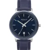 Obaku Mens Obaku Watches | Ladies Obaku Watches | 42mm SALVIE - SAXE Navy Date Window Strap Watch