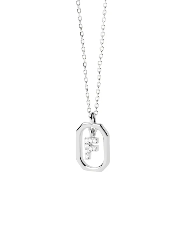 PDPAOLA All Jmj & Branded Fashion Jewellery | Sterling Silver CZ Mini 'F' Initial Necklace