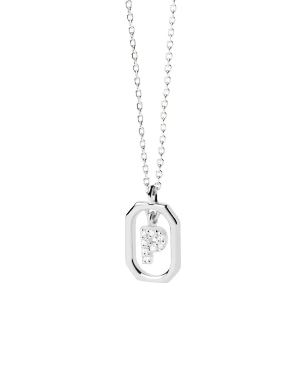 PDPAOLA All Jmj & Branded Fashion Jewellery | Sterling Silver CZ Mini 'P' Initial Necklace