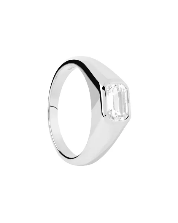 PDPAOLA All Jmj & Branded Fashion Jewellery | Sterling Silver CZ Statement Ring - Size L