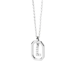 PDPAOLA All Jmj & Branded Fashion Jewellery | Sterling Silver CZ Mini 'L' Initial Necklace