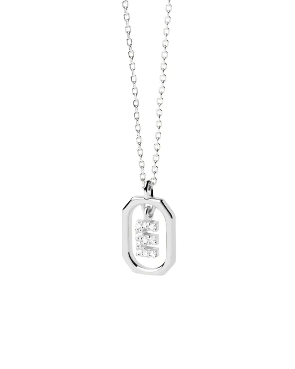 PDPAOLA All Jmj & Branded Fashion Jewellery | Sterling Silver CZ Mini 'E' Initial Necklace