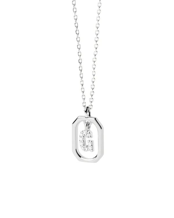 PDPAOLA All Jmj & Branded Fashion Jewellery | Sterling Silver CZ Mini 'G' Initial Necklace