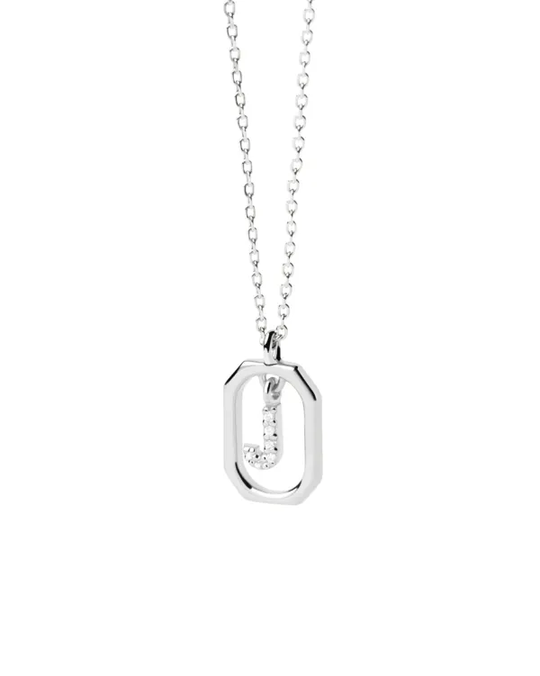 PDPAOLA All Jmj & Branded Fashion Jewellery | Sterling Silver CZ Mini 'J' Initial Necklace