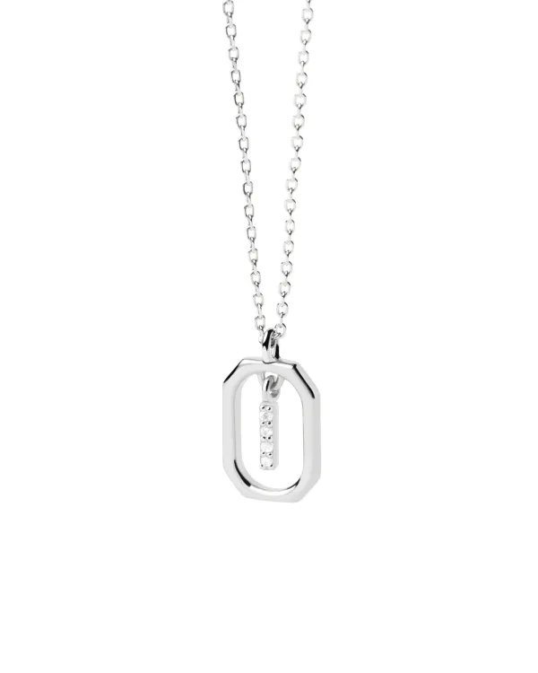 PDPAOLA All Jmj & Branded Fashion Jewellery | Sterling Silver CZ Mini 'I' Initial Necklace