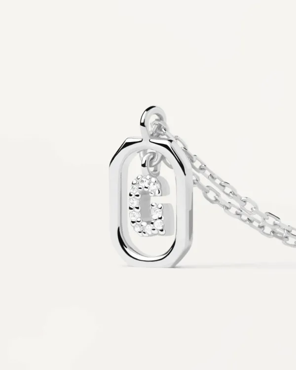 PDPAOLA All Jmj & Branded Fashion Jewellery | Sterling Silver CZ Mini 'G' Initial Necklace