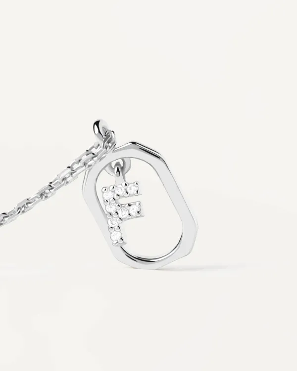 PDPAOLA All Jmj & Branded Fashion Jewellery | Sterling Silver CZ Mini 'F' Initial Necklace