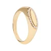 PDPAOLA All Jmj & Branded Fashion Jewellery | Yellow Gold CZ Lace Stamp Ring - Size P