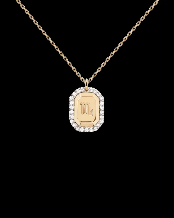 PDPAOLA All Jmj & Branded Fashion Jewellery | Yellow Gold Plated CZ 'Scorpio' Zodiac Necklace