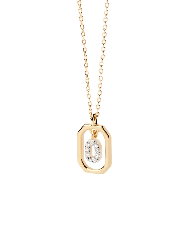 PDPAOLA All Jmj & Branded Fashion Jewellery | Yellow Gold Plate CZ Mini 'O' Initial Necklace