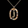 PDPAOLA All Jmj & Branded Fashion Jewellery | Yellow Gold Plate Colourful Precious Stones 'J' Initial Necklace