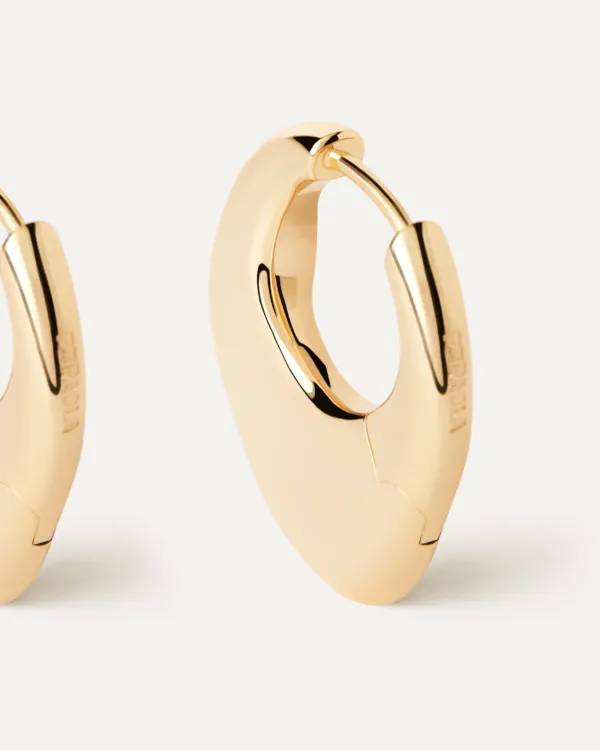 PDPAOLA All Jmj & Branded Fashion Jewellery | Yellow Gold Volcano Hoop Earrings