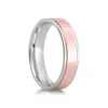 Jack Murphy Jewellers Two Tone Wedding Rings | Platinum Wedding Rings | Platinum & Rose Gold Inlaid Groove Flat Court 6mm Wedding Band