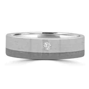 Jack Murphy Jewellers Platinum Wedding & Eternity Rings | Platinum Wedding Rings | Platinum & Titanium Flat Two Diamond 5mm Wedding Band