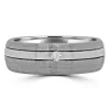 Jack Murphy Jewellers Platinum Wedding Rings | Platinum Wedding & Eternity Rings | Platinum & White Gold Two Tone Two Offset Groove Diamond 6mm Wedding Band