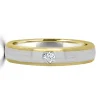 Jack Murphy Jewellers Two Tone Wedding Rings | Yellow Gold Wedding Rings | Platinum & Yellow Gold Flat Two Tone Inlayed Diamond 4mm Wedding Band